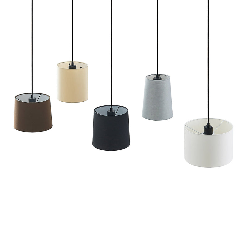 Lindby Hängeleuchte Amilia LED Pendelleuchte Lampe 5-flg grau beige E27 60W - 4251911719413