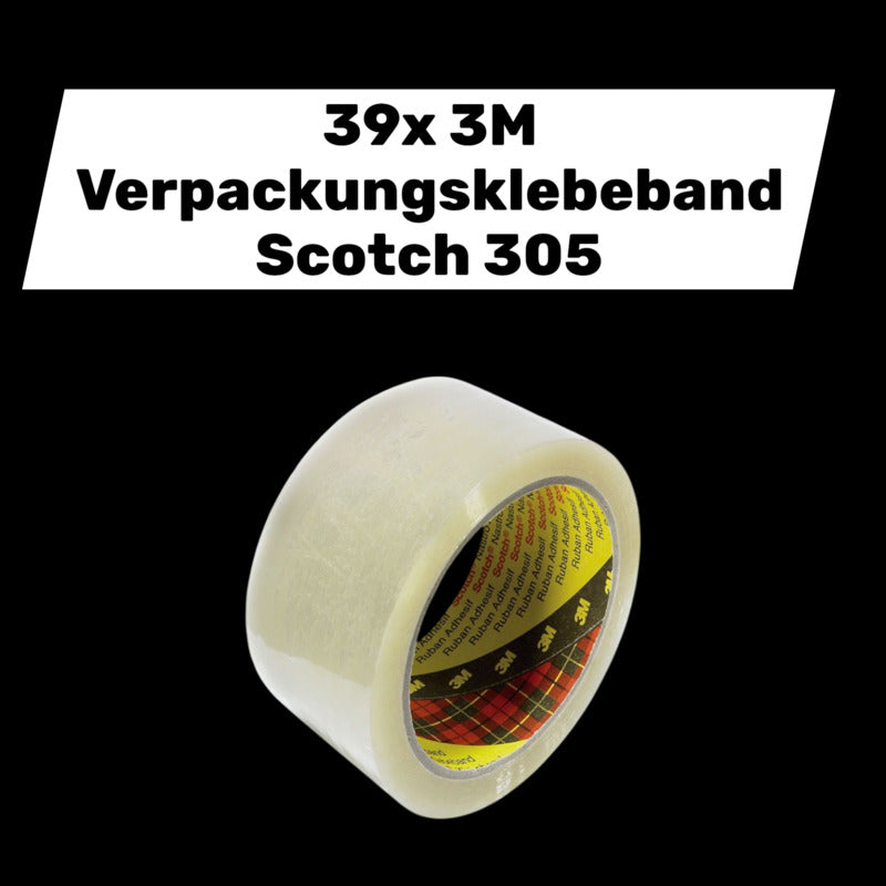 3M Verpackungsklebeband Scotch 305 Transparent L x B 66m x 50mm 39 STÜCK - 8021684466526