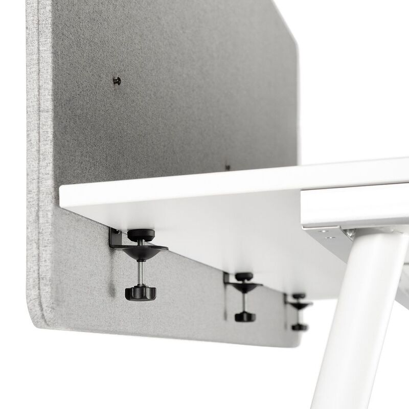 hjh OFFICE Akustik Tischtrennwand FLEXMIUT D 180 cm hellgrau Trennwand Bürow353 - 4064323015062