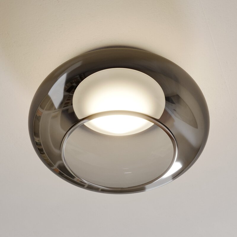 Lucande Deckenlampe Mijo LED Lampe Leuchte warmweiß grau Ø43cm 19,5cm hoch - 4251096561814