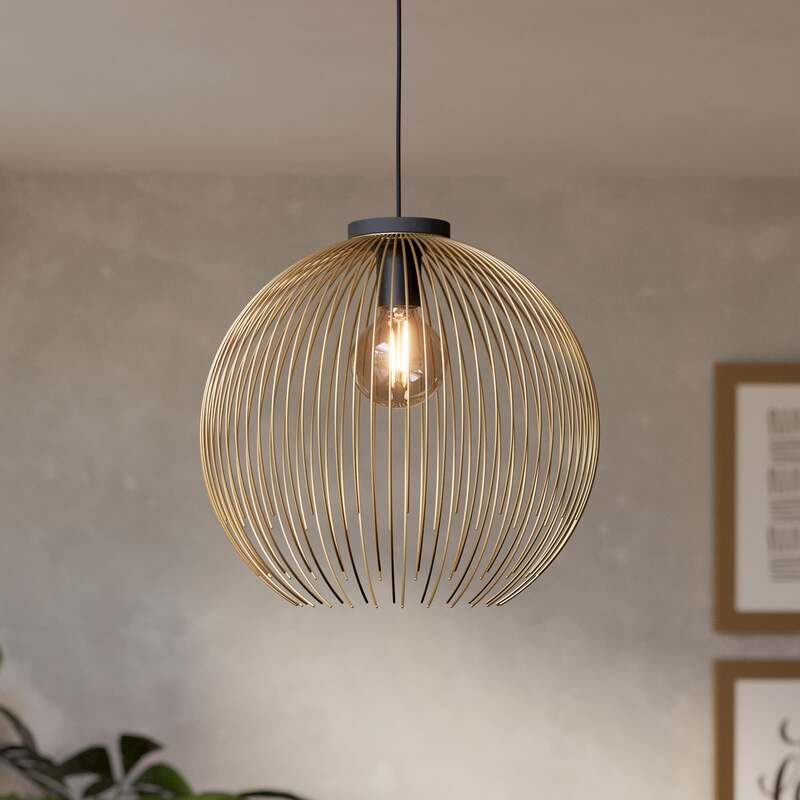 Eglo Venezuela Pendelleuchte Schwarz Gold Dimmbar E27 40cm 93,4cm Länge - 9008606282265