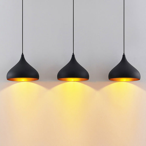 Lindby Elamira Pendelleuchte Hängelampe Deckenlampe Lampe 3-flm E27 schwarz g305 - 4251911726633