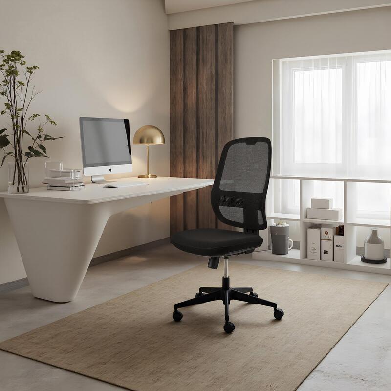 hjh OFFICE Minoro B Bürostuhl Netzstoff Schwarz ergonomisch modern 44 cm Sitz... - 4064323108795