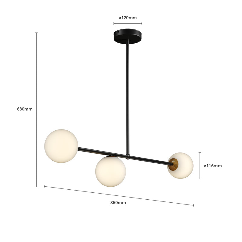 Euluna Hängeleuchte Gama Hängelampe Lampe Leuchte Esszimer Wohnzimmer 3 flammig - 5907554411151