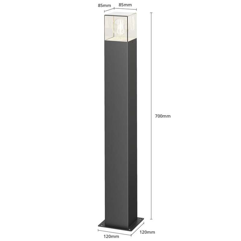 Lucande Wegeleuchte Keke Wandleuchte 70cm LED robustes Design anthrazit - 4251096576191