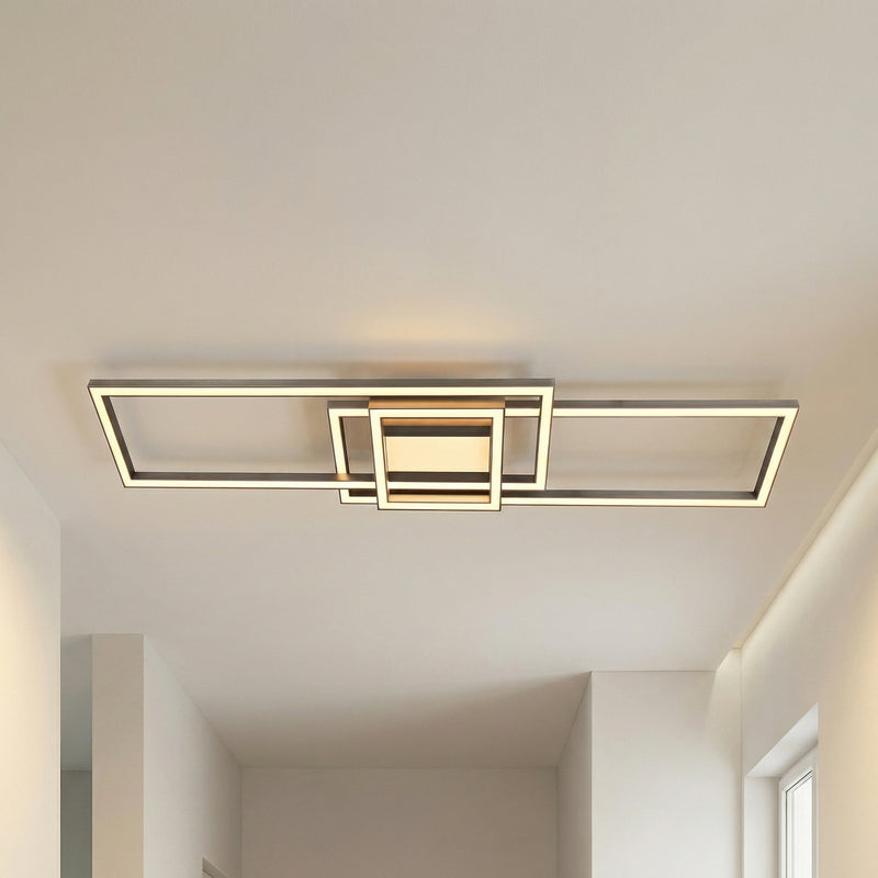 Lindby Deckenleuchte Mairin LED dimmbar CCT Fernbedienung nickel 105x25cm - 4255830900174