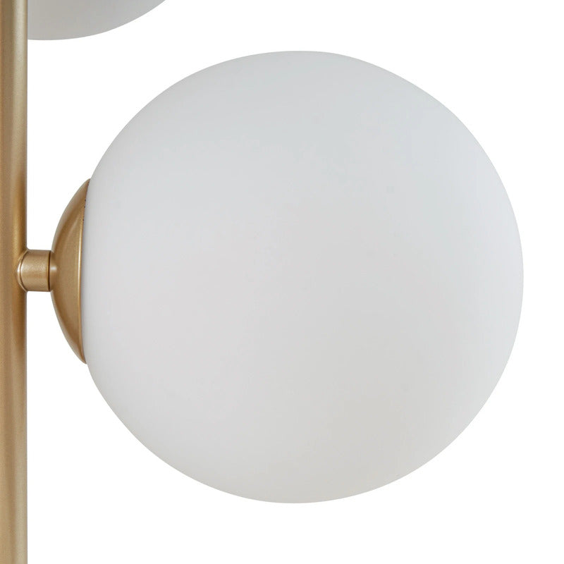 Lucande Stehleuchte Isandro 4-flg. opal/gold 160 cm Glas/Metall Schalter - 4255830903205