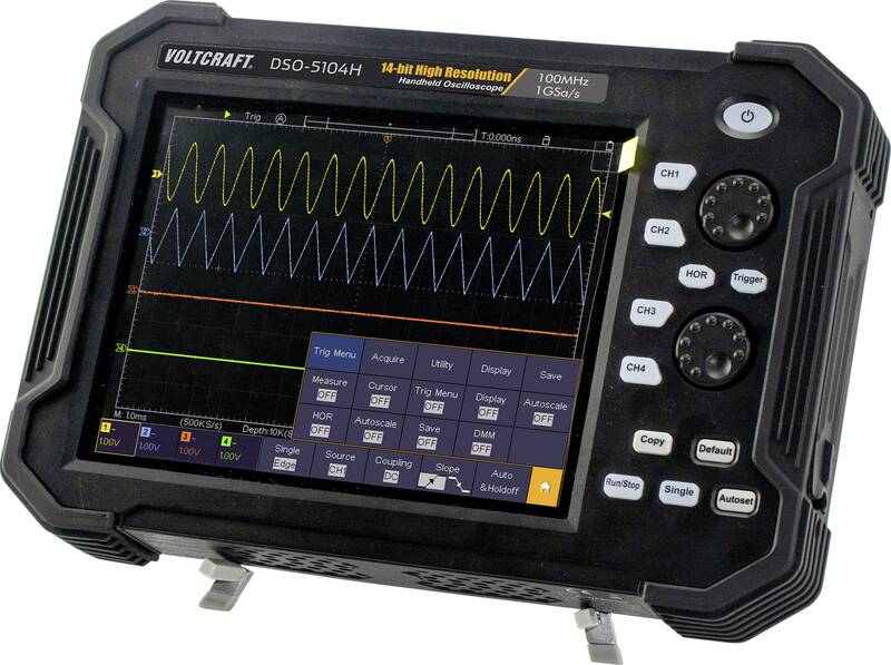 VOLTCRAFT Hand-Oszilloskop 100 MHz 4-Kanal 1 GSa/s 40Mpts 14Bit Digital-Speicher - 4064161075242