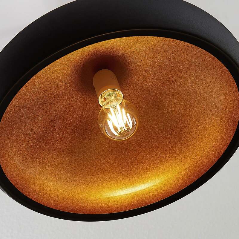 Lindby Pendelleuchte Hängeleuchte Gerwina LED Lampe dimmbar schwarz/gold 40cm - 4251096560633