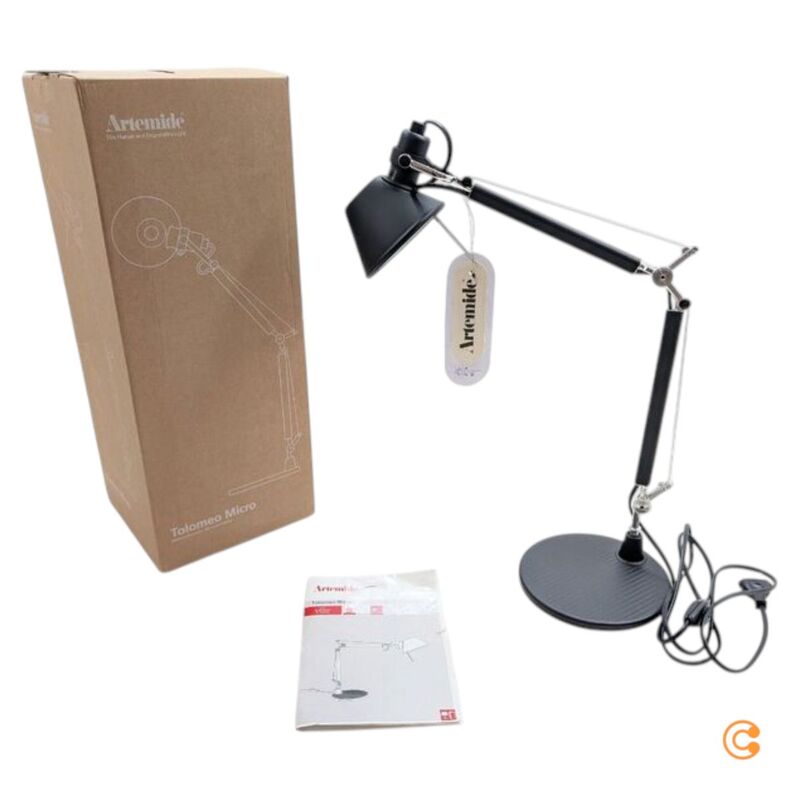 Designer Tischleuchte Tolomeo Micro Lampe E14 höhenverstellbar schwarz 73cm - 8052993017994