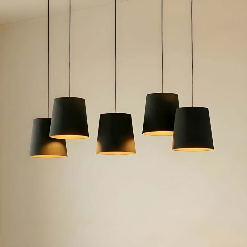 Lucande Thamila Hängeleuchte Hängelampe Deckenlampe Leuchte Lampe schwarz Eiche - 4251911746679