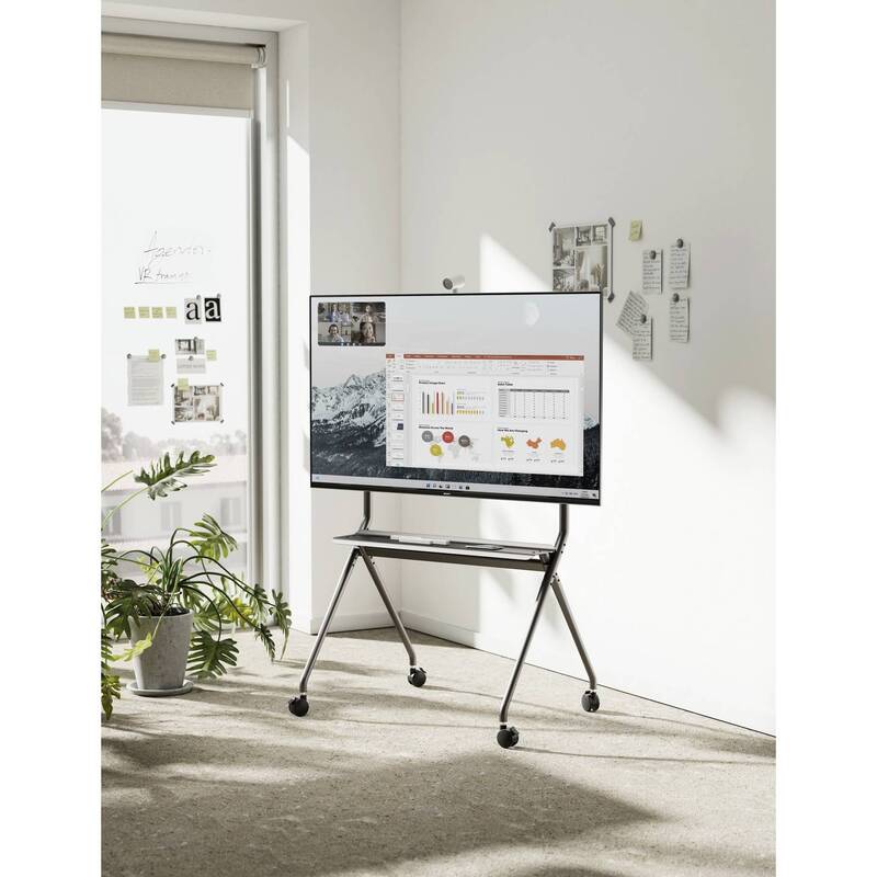 SpeaKa Professional TV Rollwagen Bodenständer TV Wagen höhenverstellbar grau - 4064161393346