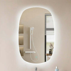 B-Ware Lucande LED-Spiegel Celestiel oval 80 cm beheizbar CCT Chrom 2400 lm