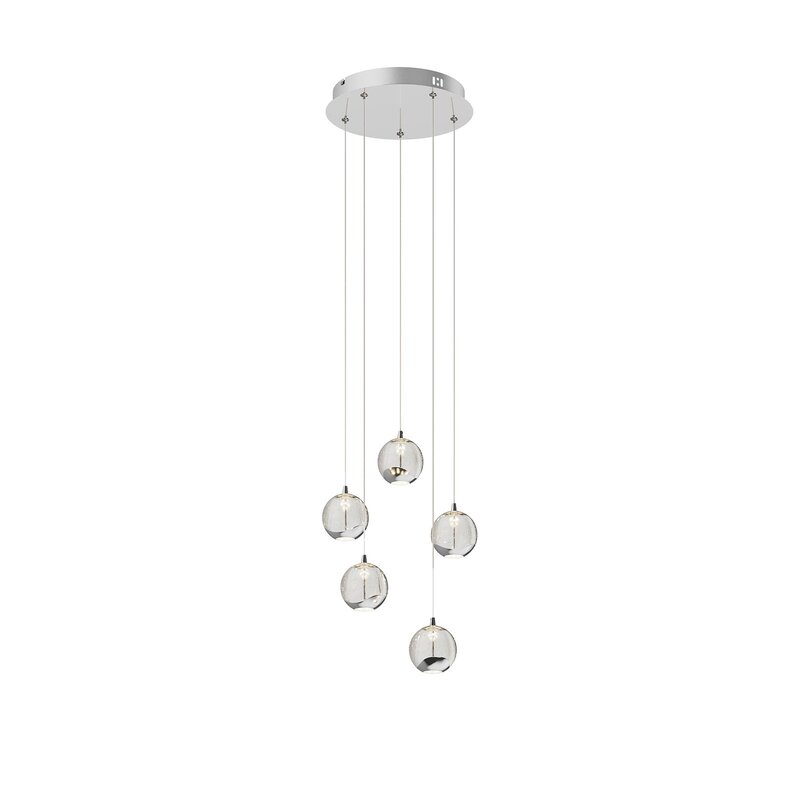 Lucande Pendelleuchte Hängelampe LED Glas Chrom Wohnbereich Tischbeleuchtung - 4251096562460