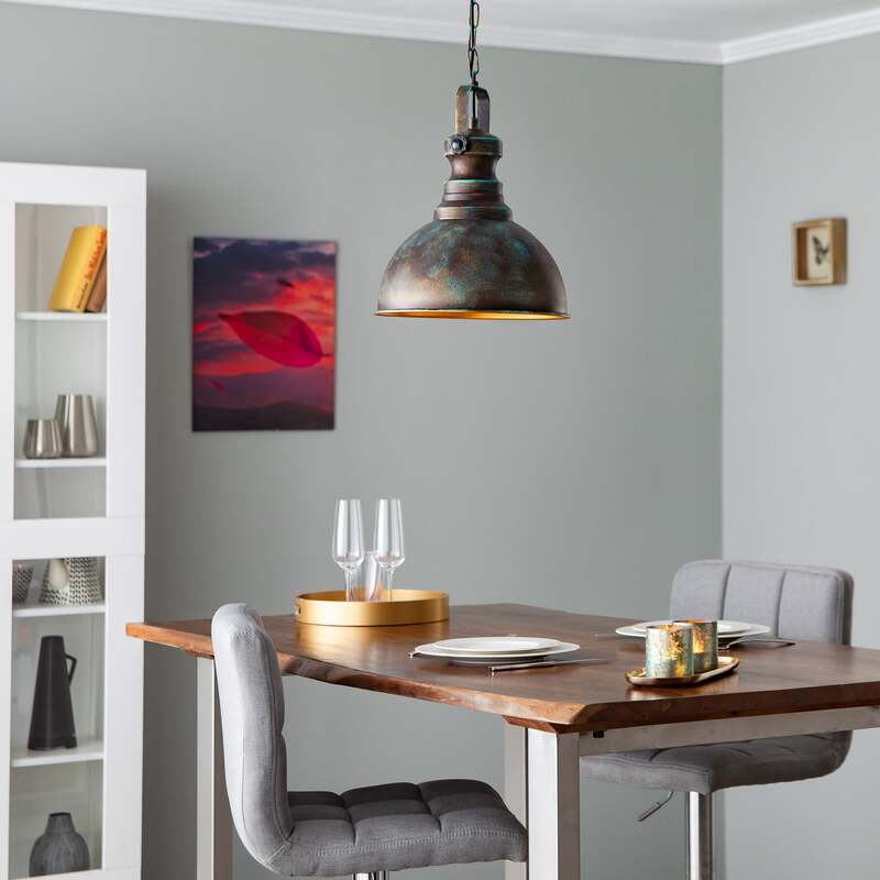 Hängelampe Saglam 3710 LED Hängeleuchte dimmbar gold patiniert Ø31cm antik - 8681875467840