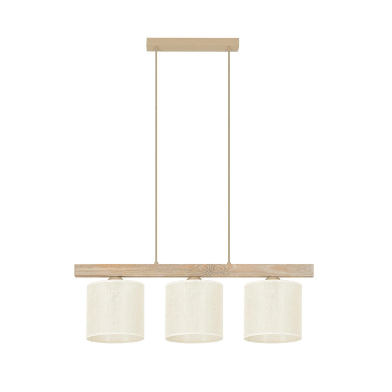 Duolla Hängeleuchte Pendelleuchte Lampe Forest Holz Jute weiß 3-flg Wohnzimmer - 10044851