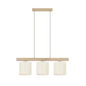 B-Ware Duolla Hängeleuchte Pendelleuchte Lampe Forest Holz Jute weiß 3-flg Wohnzimmer