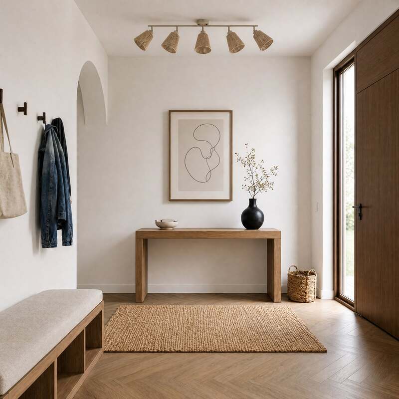 Lindby Deckenstrahler Anuva LED Strahler 5-flammig dimmbar beige 86x13cm - 4255830913693