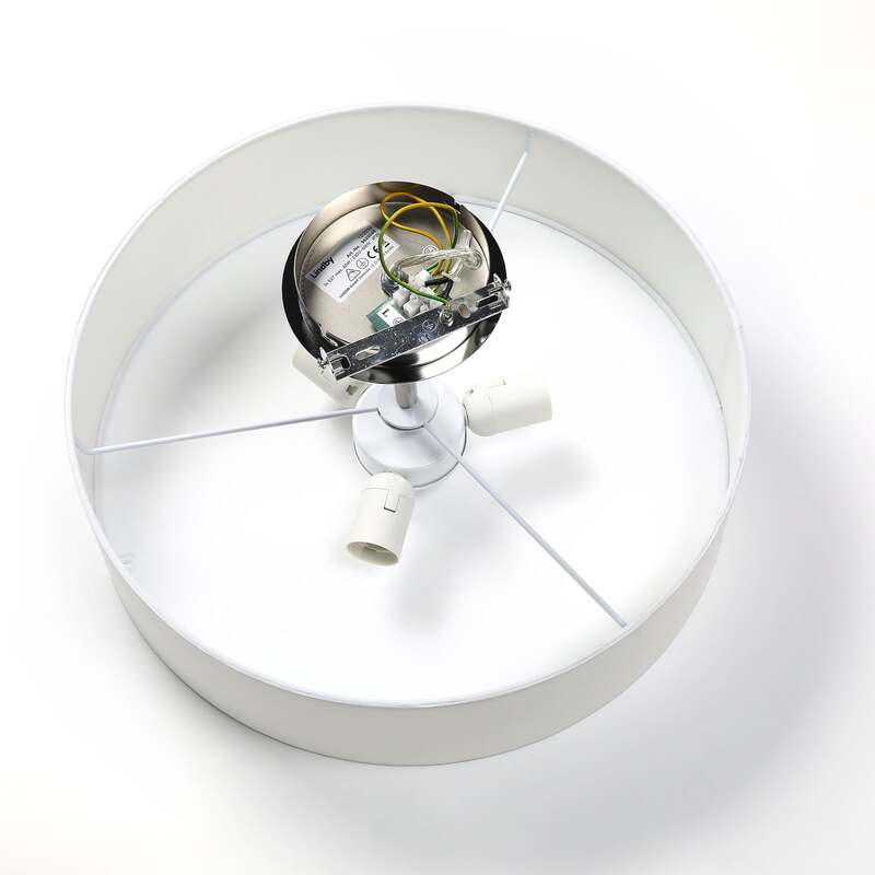 Lindby Deckenleuchte Josia LED Lampe Leuchte dimmbar nickel chrom Ø 47 cm 28 cm - 6291105709576