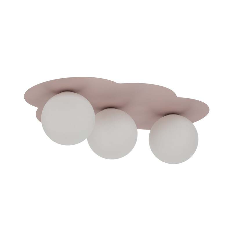 TK Lighting Deckenleuchte Cloud rosa 3-flammig LED Lampe dimmbar Glas 51cm - 5906135114474