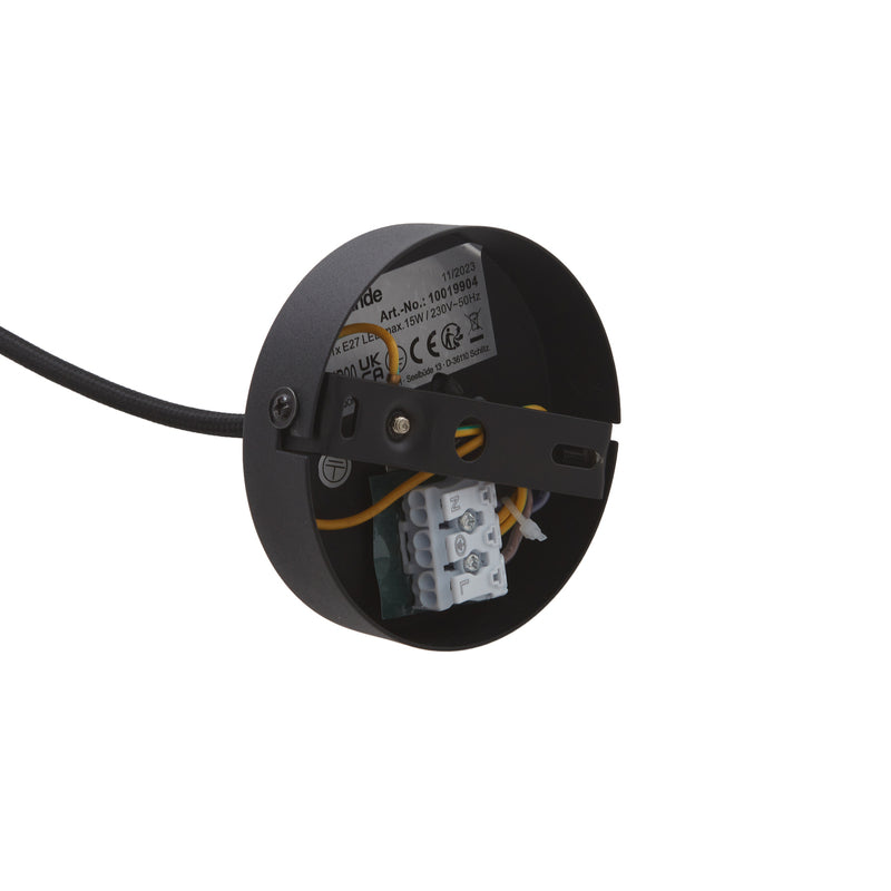 Lucande Hängeleuchte Aeloria schwarz LED Pendelleuchte dimmbar Eisen Ø25cm 80cm - 4251911775235