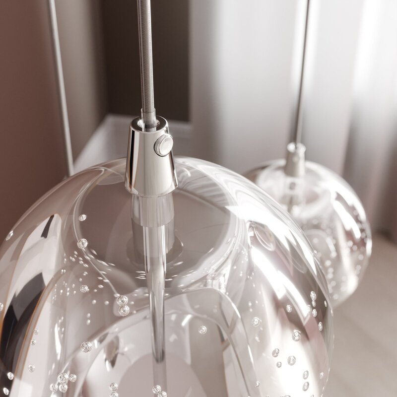 Lucande Pendelleuchte Hängelampe LED Glas Chrom Wohnbereich Tischbeleuchtung - 4251096562460
