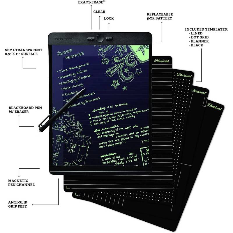 Boogie Board eWriter Blackboard Smart Scan Schwarz Notiztafel 21,6x28cm 500g - 0819459013796
