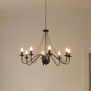 B-Ware Kronleuchter Pendelleuchte Malbo Schwarz Metall 8 Flammig E14 Wohnzimmer Led