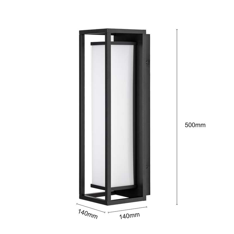 Lucande Außenwandleuchte Banetti LED Gartenleuchte schwarz 50cm IP54 Aluminium - 4251911743197