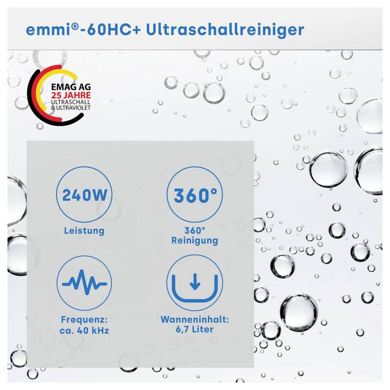 Emag Ultraschallreiniger 6,7l Edelstahl Heizung 240W Reinigung Gerät Universal - 4040513180505