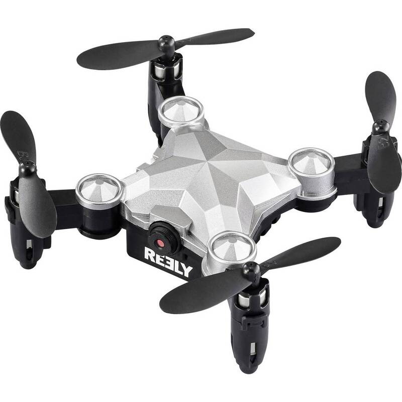 Reely Quadrocopter Drohne Mini Drone Kameraflug Suitcase Silber Schwarz Kamera - 4064161476353