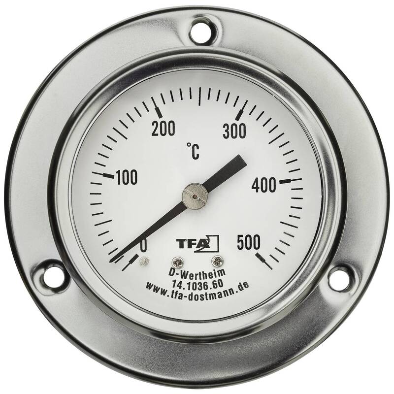 TFA Grillthermometer Edelstahl 14.1036.60 Einbau Ø 60 mm präzise Temperaturme... - 4009816040749