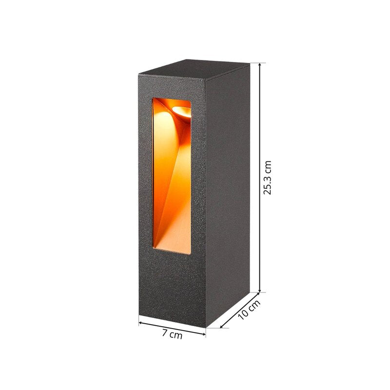 Lucande Sockelleuchte Wegeleuchte LED Aluminium grafitgrau gold matt warmweiß - 6291105701921