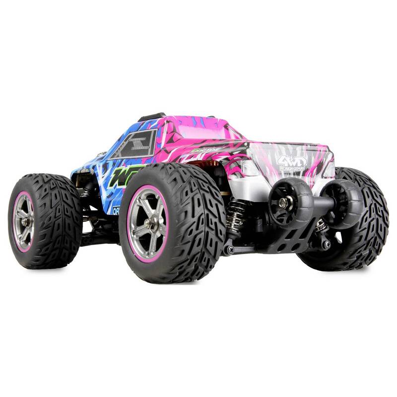 Amewi RC Einsteiger Modellauto MAX20 Monstertruck 1:20 Allradantrieb blau-pink - 4262500341106