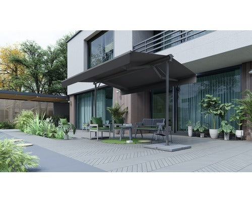 Markiso Standmarkise Mobile Markise Sonnenschutz 4x3 Stoff Gestell RAL 7015 - 4306517554934