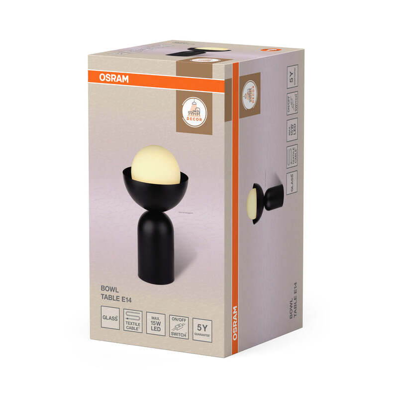 OSRAM Tischleuchte Tischlampe Bowl Decor Table E14 LED Leuchte Schwarz Innen - 4058075847064