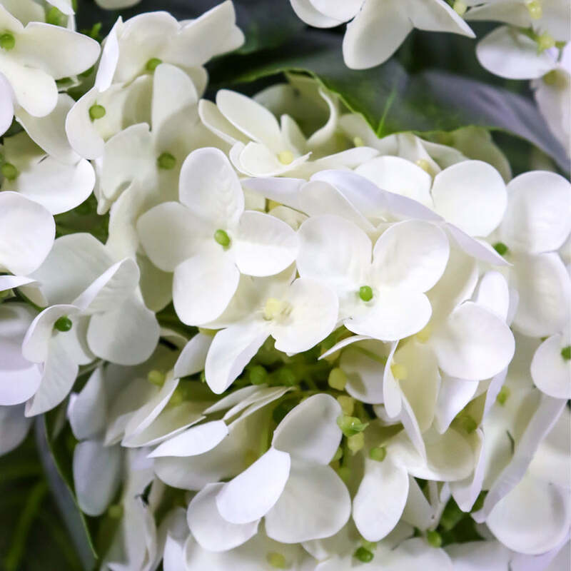 hjh OFFICE Kunstpflanze Kunstblume HYDRANGEA Dekopflanze Hortensie 52cm Weiß701 - 4064323038641