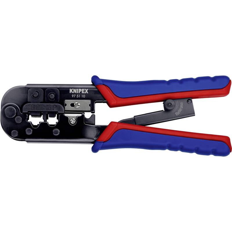 Knipex Crimpzange RJ11 RJ12 RJ45 Modularstecker Werkzeug 190mm Chrom-Vanadium - 4003773043171