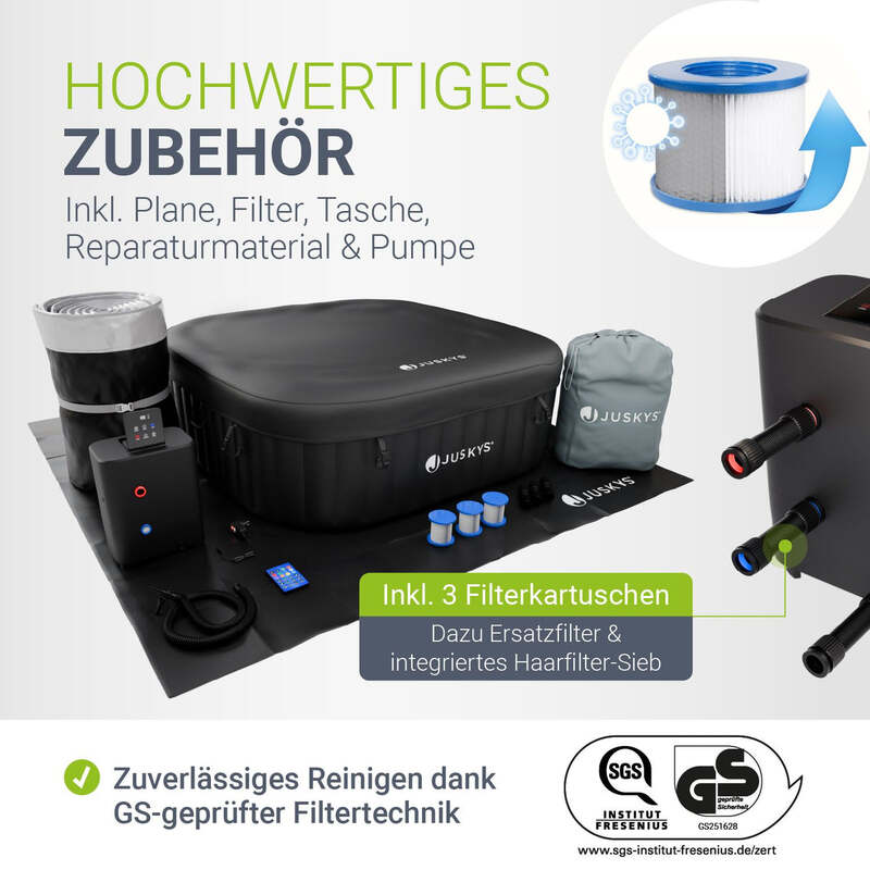 Whirlpool aufblasbar SpaLuxe für 4-6 Personen Garten Terrasse schwarz weiß 910l - 4262437187648