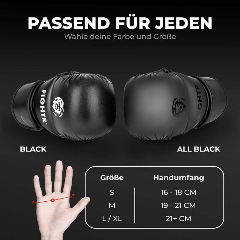 FIGHTR MMA Sparring-Handschuhe schwarz 07oz extra dicke Polsterung Stabilität - 4260723850764