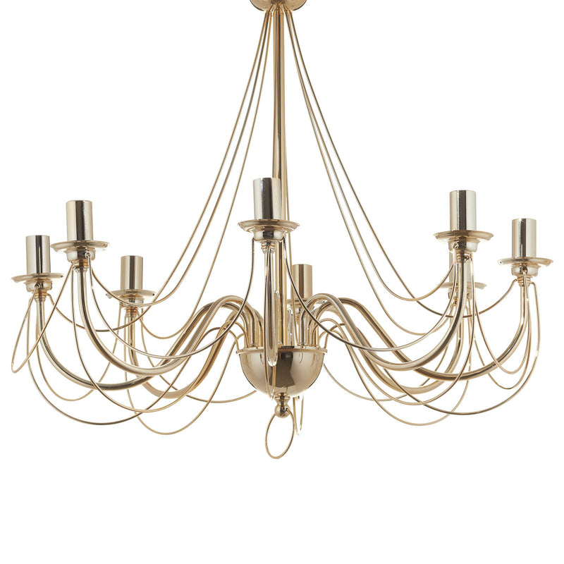 Kronleuchter Retro Hängelampe gold 8-flammig LED dimmbar 75cm Abhängung Ø70cm - 5905563001684