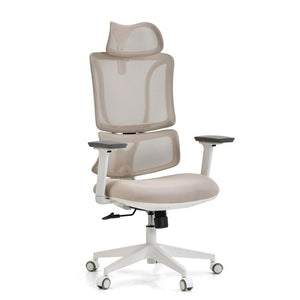 B-Ware MyBuero Bürostuhl Schreibtischstuhl ERGOMY W Netzstoff Stoff Armlehnen Beige