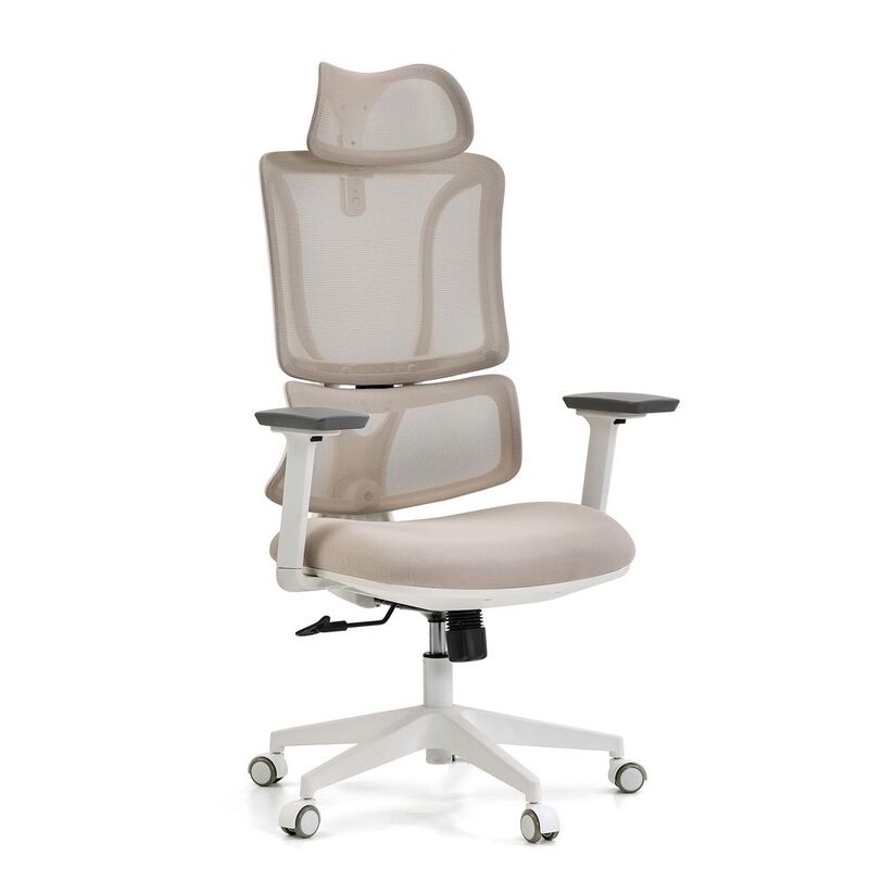 MyBuero Bürostuhl Schreibtischstuhl ERGOMY W Netzstoff Stoff Armlehnen Beige - 4064323130000