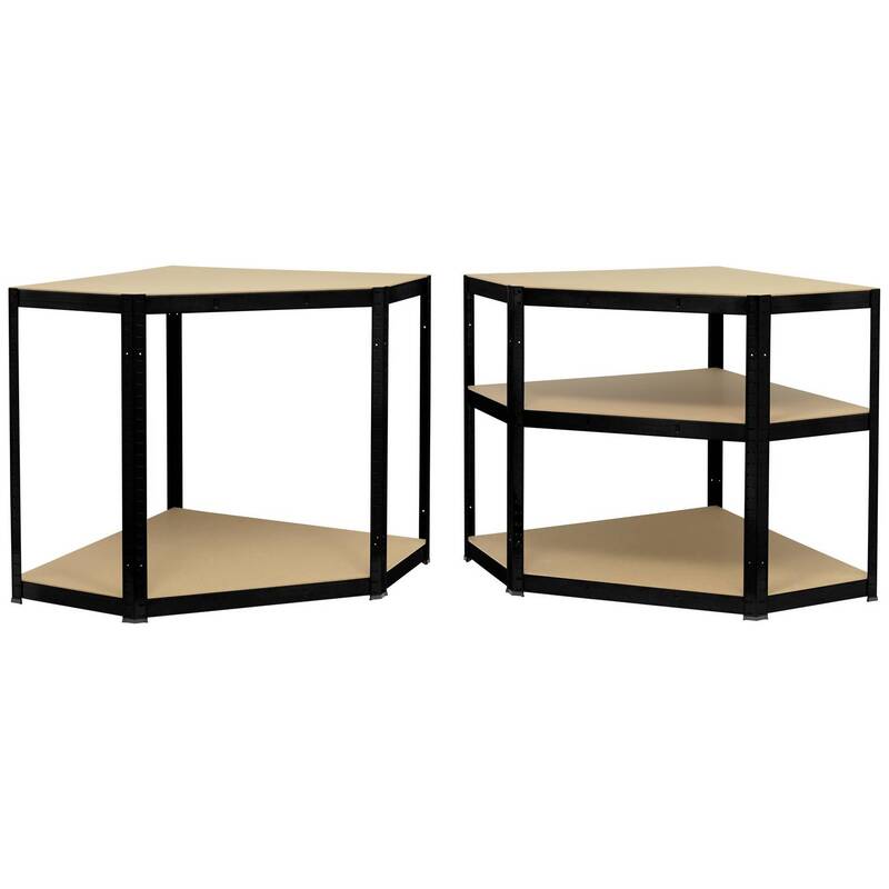 Toolcraft Lagerregal-Eckmodul Metall schwarz 70x70cm 5 Böden 175kg belastbar - 4064161293578