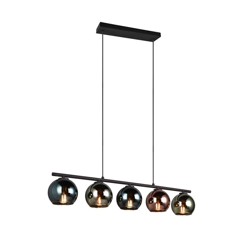 Reality Leuchten Hängeleuche Sheldon fünf Glaskugeln Hängelampe Lampe Leuchte - 4017807585254