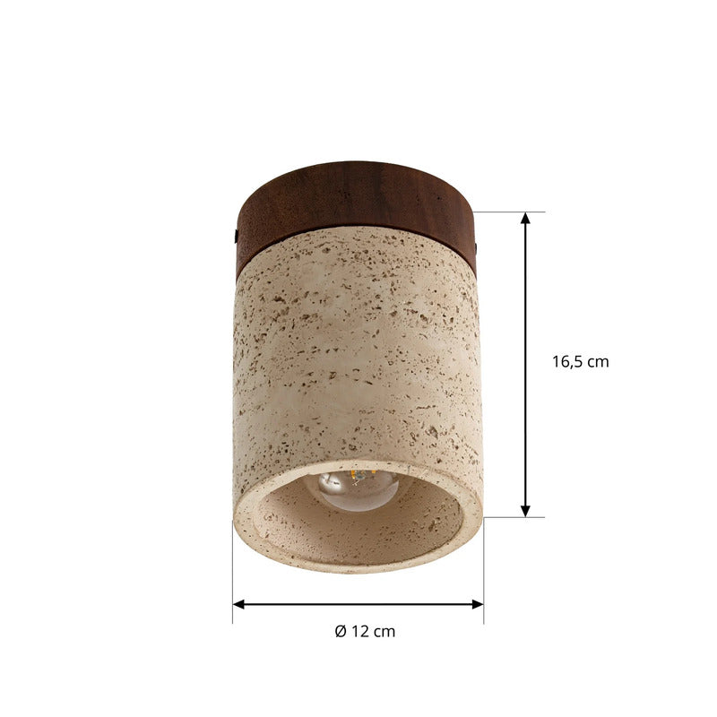 Lucande Deckenleuchte Carlotta LED Lampe dimmbar Beton beige Ø12cm 16,5cm - 0000010051060