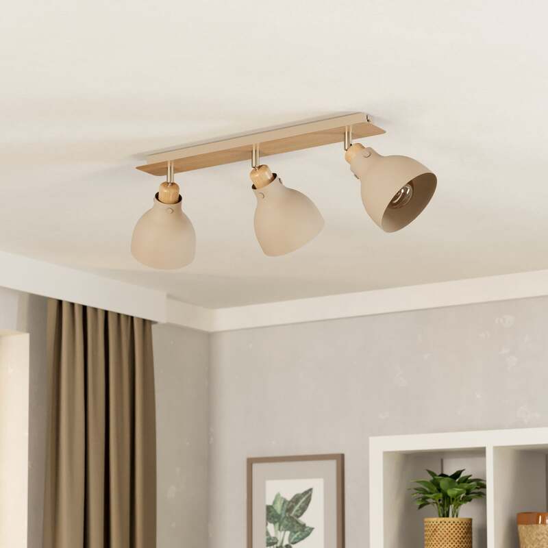 Eglo Deckenleuchte Lampe Arrecife LED dimmbar 3-flammig sand braun 74,5x14,5cm - 9008606262045