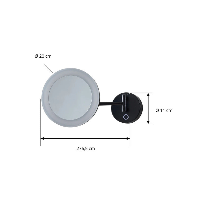 Lucande Kosmetikspiegel Schminkspiegel LED Spiegel schwarz Stahl Kunststoff CCT - 4251911776270