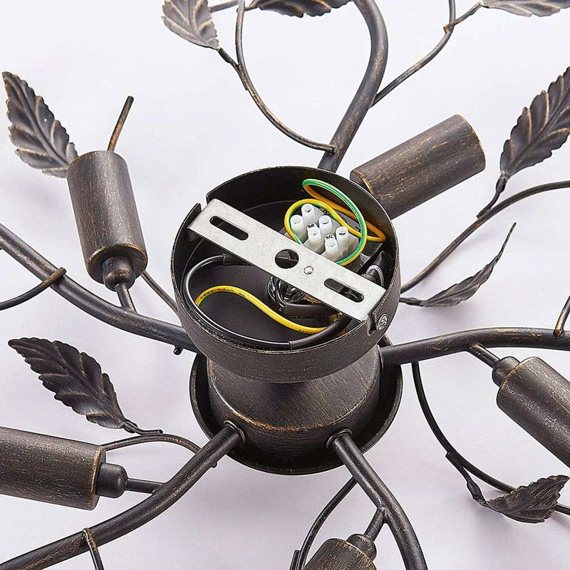 Lindby Deckenlampe Hängeleuchte Lampe Leuchte Yos Blattoptik 5-flmg E14 schw592 - 4251096547160
