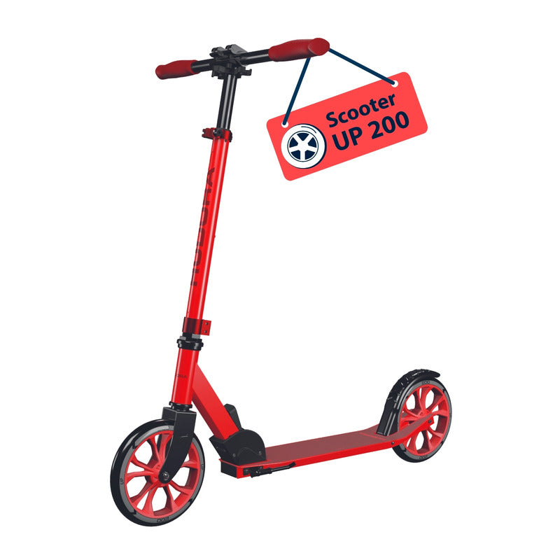 HUDORA Scooter Up 200 rot höhenverstellbar für Kinder und Erwachsene bis 100 kg - 4005998144572